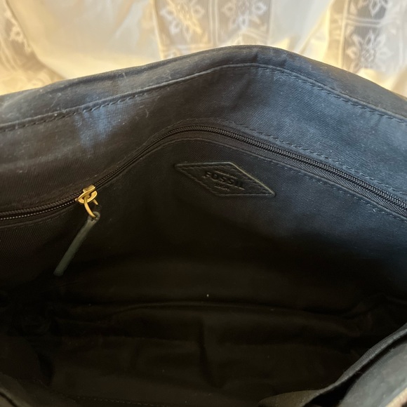 Fossil shoulder bag black and white diamond pattern - Picture 3 of 9